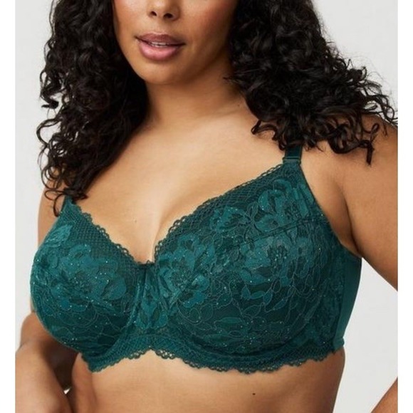 torrid Other - Torrid NWT Full Coverage Unlined Lace Bra Size 44DD Emerald‎ Green